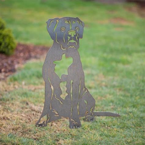 boxer dog metal sculpture|who made the seated boxer.